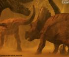 Siste dinozor görüntüsü ve triceratops